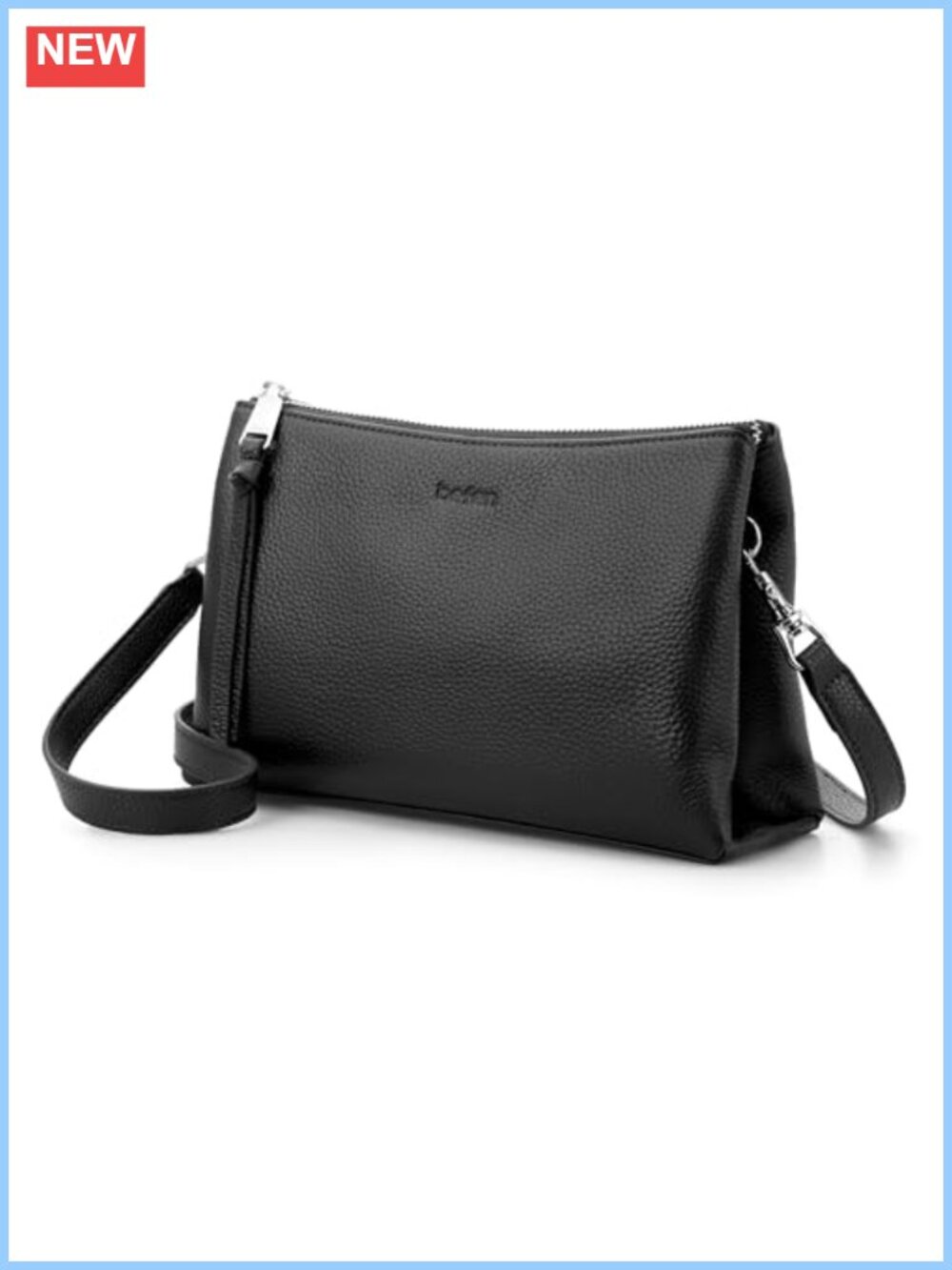 Genuine Leather Crossbody Bag Small RFID Purse Tassel Zipper